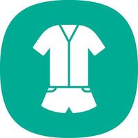 Jumpsuit Glyph Curve Icon Design vector