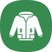 chaqueta glifo curva icono diseño vector