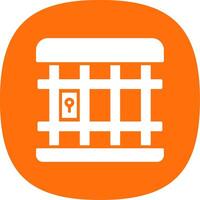 Jail Glyph Curve Icon Design vector