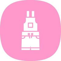 Dungarees Glyph Curve Icon Design vector