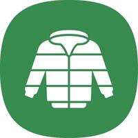 chaqueta glifo curva icono diseño vector