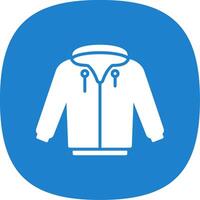 Hoodie Glyph Curve Icon Design vector