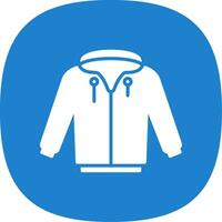 Hoodie Glyph Curve Icon Design vector