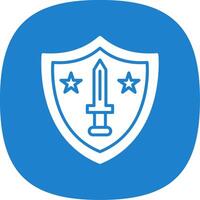 Shield Glyph Curve Icon Design vector