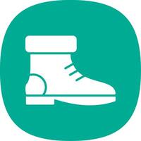 Boot Glyph Curve Icon Design vector