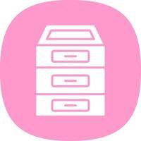 Filing Cabinet Glyph Curve Icon Design vector