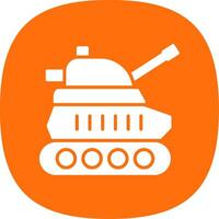 tanque glifo curva icono diseño vector