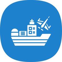 Ship Glyph Curve Icon Design vector