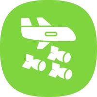Bomber Glyph Curve Icon Design vector