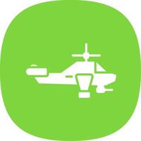 helicóptero glifo curva icono diseño vector