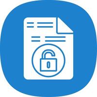 Unsecure File Glyph Curve Icon Design vector