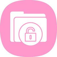 Unsecure Folder Glyph Curve Icon Design vector