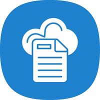Cloud Data Glyph Curve Icon Design vector
