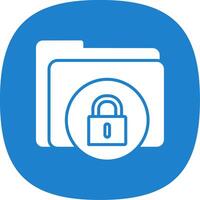 Secure Folder Glyph Curve Icon Design vector