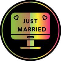 Just Married Glyph Due Color Icon Design vector