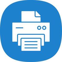 Printer Glyph Curve Icon Design vector