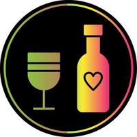 Wine Bottle Glyph Due Color Icon Design vector