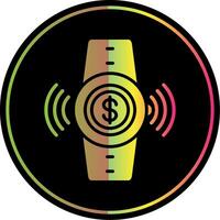 Contactless Glyph Due Color Icon Design vector