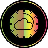 nube informática glifo debido color icono diseño vector