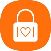 Heart Lock Glyph Curve Icon Design vector