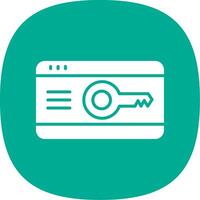 Key Card Glyph Curve Icon Design vector