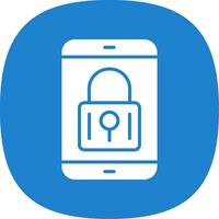 Mobile Security Glyph Curve Icon Design vector