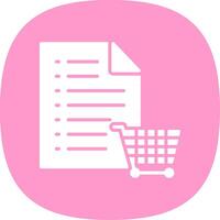 Shopping List Glyph Curve Icon Design vector