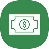 dinero glifo curva icono diseño vector