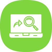 Magnifying Glass Glyph Curve Icon Design vector