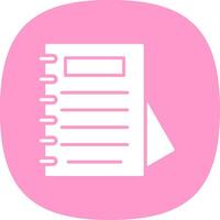 Notepad Glyph Curve Icon Design vector