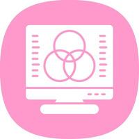 Desktop Computer Glyph Curve Icon Design vector