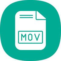 Mov File Glyph Curve Icon Design vector