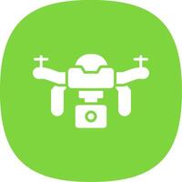 Drone Glyph Curve Icon Design vector
