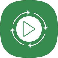 Rotation Glyph Curve Icon Design vector