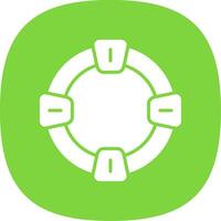 Life Saver Glyph Curve Icon Design vector