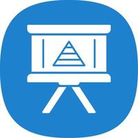 Pyramid Chart Glyph Curve Icon Design vector