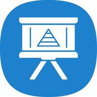 Pyramid Chart Glyph Curve Icon Design vector