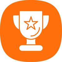 Trophy Glyph Curve Icon Design vector