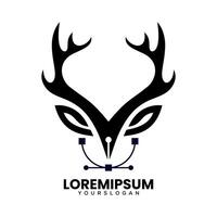 deer pen abstract logo design vector