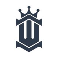 letter w king logo design vector