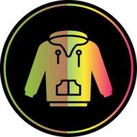 Hoodie Glyph Due Color Icon Design vector