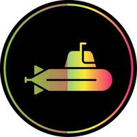 Submarine Glyph Due Color Icon Design vector