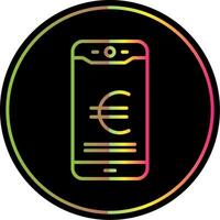 Euro Mobile Pay Line Gradient Due Color Icon Design vector