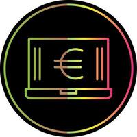 Euro Laptop Line Gradient Due Color Icon Design vector