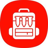 Backpack Glyph Curve Icon Design vector