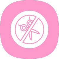 No Scissors Glyph Curve Icon Design vector