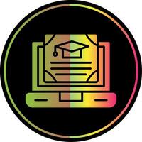 OnLine Circle Multi Circle Certificate Glyph Due Color Icon Design vector
