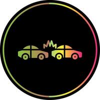 Car Crash Glyph Due Color Icon Design vector