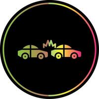 Car Crash Glyph Due Color Icon Design vector