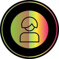 female Glyph Due Color Icon Design vector